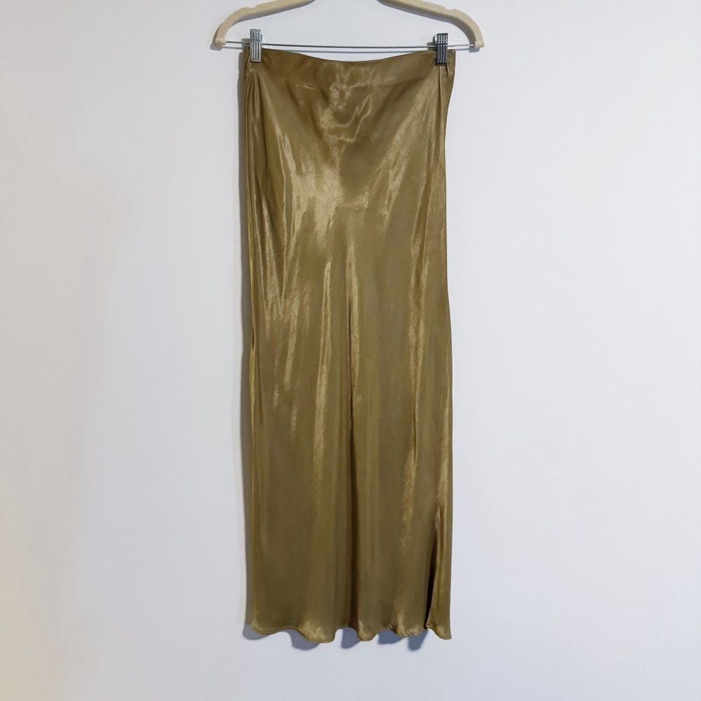 Zara -Bronze Sateen Maxi Skirt